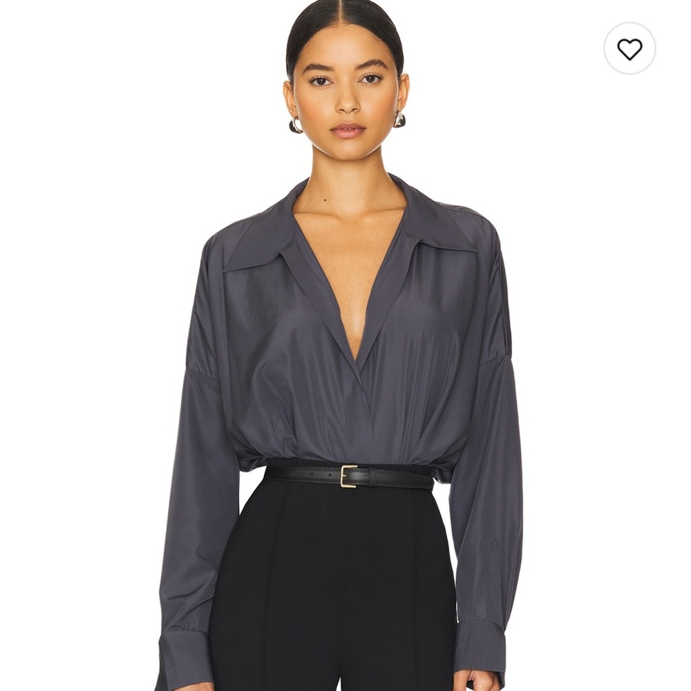 Norma Kamali Slate Gray Blouse